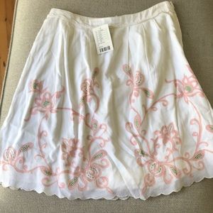 Anthropologie viola embroidered appliqué skirt